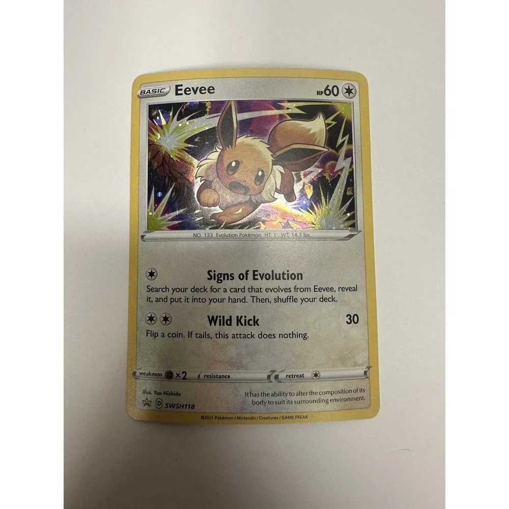 Pokémon Card Eevee SWSH118 HD SWIRL 🌀 MEW FART SWIRL Moderately played see pics